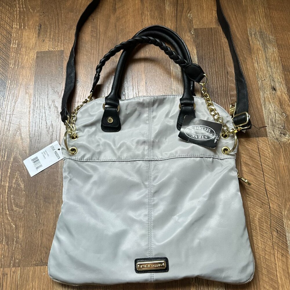 NWT* Steve Madden Grey Satchel with side zipper detail - Picture 3 of 9